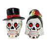 Image 1 : DAY OF THE DEAD WEDDING SKULLS SALT & PEPPER SHAKER