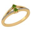 Image 1 : Certified 0.22 Ctw Peridot And Diamond 14k Yellow Gold