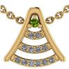 Image 1 : Certified 0.075 Ctw Peridot And Diamond 14k Yellow Gold