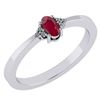 Image 1 : Certified 0.24 CTW Ruby And Diamond 14k White Gold Halo