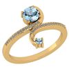 Image 1 : Certified 0.85 Ctw Aquamarine And Diamond 14k Yellow Go