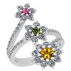 Image 1 : Certified 2.24 Ctw I2/I3 Multi Stone And Diamond 14K Wh