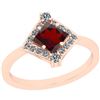 Image 1 : Certified 0.95 Ctw I2/I3 Garnet And Diamond 10K Rose Go
