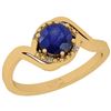 Image 1 : Certified 0.74 Ctw I2/I3 Blue Sapphire And Diamond 14k