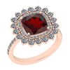 Image 1 : Certified 4.13 Ctw I2/I3 Garnet And Diamond 14K Rose Go