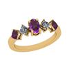 Image 1 : Certified 1.10 Ctw i2/i3 Amethyst And Diamond 10K Yello