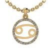 Image 1 : Certified 0.16 Ctw SI2/I1 Diamond 14K Yellow Gold Zodia