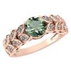Image 1 : Certified 1.47 Ctw Green Amethyst And Diamond Wedding/E