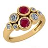 Image 1 : Certified 1.16 Ctw Ruby And Diamond 14k Yellow Gold Hal