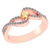 Image 1 : Certified 0.61 Ctw Citrine And Diamond 18K Rose Gold Ha