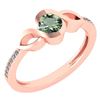 Image 1 : Certified 0.52 Ctw Green Amethyst And Diamond 14k Rose