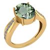 Certified 5.30 Ctw Green Amethyst And Diamond VS/SI1 Ri