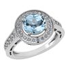 Certified 1.71 Ctw Aquamarine And Diamond 18K White Gol