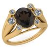 Certified 2.82 Ctw Smoky Quartz And Diamond VS/SI1 Ring