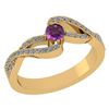Certified 0.61 CTW Amethyst And Diamond 14k Yellow Gold