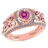 Certified 1.08 Ctw Pink Tourmaline And Diamond Wedding/