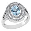 Certified 1.66 Ctw Aquamarine And Diamond 14k White Gol