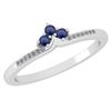 Certified 0.13 Ctw Blue Sapphire And Diamond 14k White