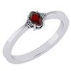 Certified 0.24 Ctw Garnet And Diamond 18K White Gold Ha