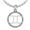 Certified 0.12 Ctw SI2/I1 Diamond 14K White Gold Zodiac