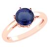 Certified 1.00Ctw Genuine Blue Sapphire 14k Rose Gold H