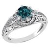 Certified 1.43 Ctw Treated Fancy Blue Diamond And White