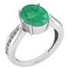 Certified 5.30 Ctw Emerald And Diamond VS/SI1 Ring 14K