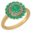 Certified 2.40 Ctw Emerald And Diamond VS/SI1 Halo Ring