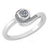 Certified 0.31 Ctw Diamond 14K White Gold Halo Ring