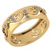 Certified 0.17 Ctw Diamond VS/SI1 Filigree Bands 18K Ye