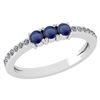 Certified 0.23 Ctw Blue Sapphire And Diamond 18k White
