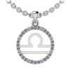 Certified 0.14 Ctw SI2/I1 Diamond 14K White Gold Zodiac