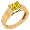 Certified 0.75 Ctw Princess Cut Fancy Yellow Diamond 18