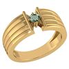 Certified 0.20 Ctw Green Amethyst Solitaire Ring 10K Ye