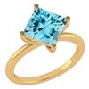 Certified 3.00 Ctw Blue Topaz 14K Yellow Gold Solitaire