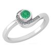 Certified 0.31 Ctw Emerald And Diamond 14K White Gold P