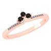 Certified 0.13 Ctw Smoky Quarzt And Diamond 14k Rose Go