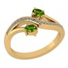 Image 1 : Certified 0.53 Ctw Peridot And Diamond 14k Yellow Gold