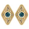 Certified 1.46 Ctw Fancy Blue Diamond 18k Yellow Gold H