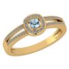 Certified 0.57 Ctw Aquamarine And Diamond 14k Yellow Go