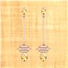 Certified 2.50 Ctw Citrine 10K Rose Gold Drop Earrings
