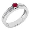 Certified 0.29 Ctw Ruby And Diamond 18k White Gold Ring