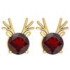 Image 1 : Certified 12.00 Ctw Garnet Stud Earrings 14K Gold Yello