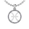 Certified 0.14 Ctw SI2/I1 Diamond 14K White Gold Zodiac