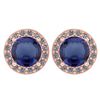 Certified 1.6 Ctw Blue Sapphire And Diamond 14k Rose Go