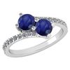 Certified 1.24 Ctw Blue Sapphire And Diamond Wedding/En