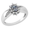Certified 0.51 Ctw Diamond 14k White Gold Halo Ring