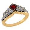 Certified 0.95 Ctw Garnet And Diamond VS/SI1 Halo Ring
