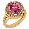 Certified 3.65 Ctw Pink Tourmaline And Diamond VS/SI1 H