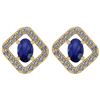 Certified 1.20 Ctw Blue Sapphire And Diamond VS/SI1 18k